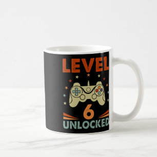 Level 6 Unlocked Video Gamer 6th Birthday 6 Year O Coffee Mug