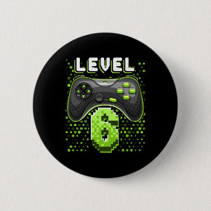 Level 6 Video Game Controller 6th Birthday Gamer G Cm Round Badge