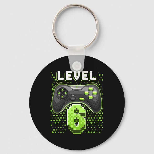 Level 6 Video Game Controller 6th Birthday Gamer G Key Ring (Front)