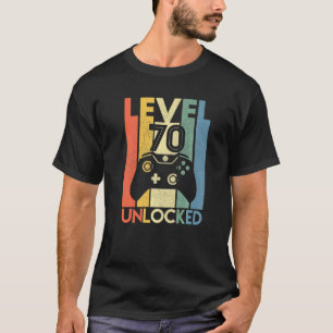 Level 70 Unlocked  Funny Video Gamer 70th Birthday T-Shirt