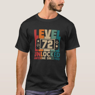 Level 72 Unlocked Awesome 1950 Video Gamer 72Nd Bi T-Shirt