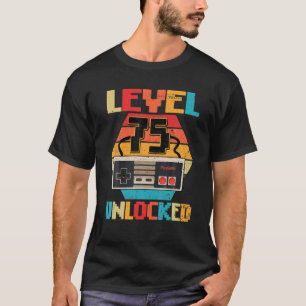 Level 75 Unlocked Video Gamer 75Th Birthday Gifts T-Shirt