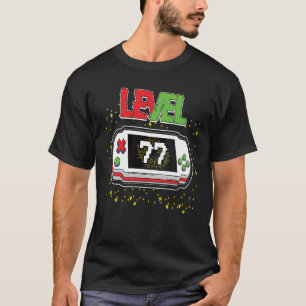 Level 77 Unlocked Birthday  77 Years Old Video Gam T-Shirt