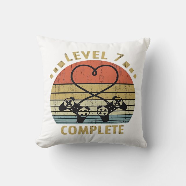 Level 7 Complete - 7th Wedding Anniversary Gift Vi Cushion (Front)