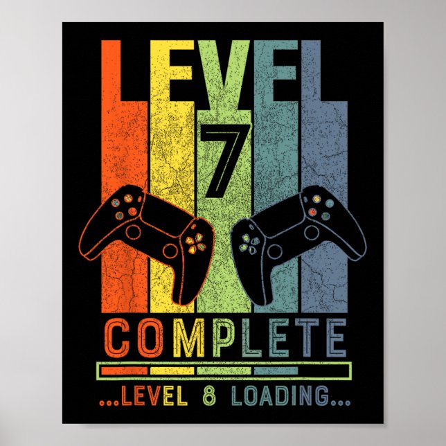 Level 7 Complete Gamer Gift 7 Years Wedding Annive Poster (Front)
