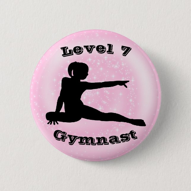 Level 7 Gymnast - Girls Gymnastics Button (Front)