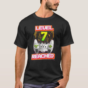 Level 7 Reached Gamer 7th Birthday Video Gaming Bo T-Shirt