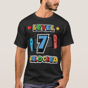Level 7 Unlocked 7Th Birthday Video Game 7 Years T-Shirt