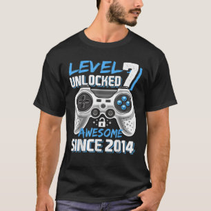 Level 7 Unlocked Awesome 2014 Video Game 7th Birth T-Shirt