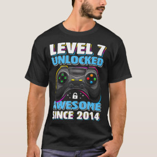Level 7 Unlocked Awesome 2014 Video Game 7th Birth T-Shirt