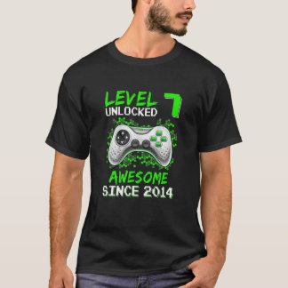 Level 7 Unlocked Awesome 2014 Video Game 7Th Birth T-Shirt