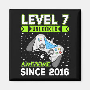 Level 7 Unlocked Awesome 2016 Video Game 7th Birth Magnet