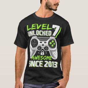 Level 7 Unlocked Awesome Since 2013 Video Game 7th T-Shirt