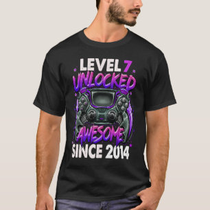Level 7 Unlocked Awesome Since 2014 7th Birthday G T-Shirt