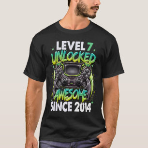 Level 7 Unlocked Awesome Since 2014 7th Birthday G T-Shirt
