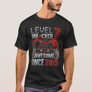 Level 7 Unlocked Awesome Since 2015 7Th Birthday G T-Shirt