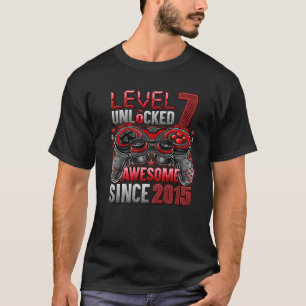 Level 7 Unlocked Awesome Since 2015 7Th Birthday G T-Shirt