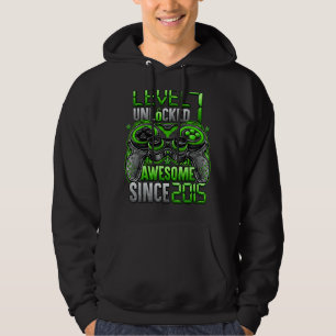 Level 7 Unlocked Awesome Since 2015 7th Birthday   Hoodie