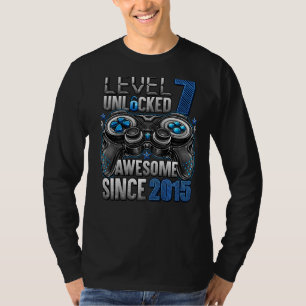 Level 7 Unlocked Awesome Since 2015 7th Birthday T-Shirt