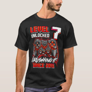 Level 7 Unlocked Crushing It 2015 Video Game 7th B T-Shirt