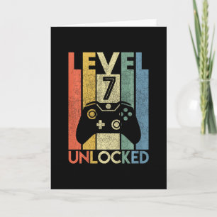 Level 7 Unlocked Funny Video Gamer 7th Birthday Gi Card