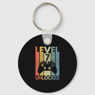 Level 7 Unlocked Funny Video Gamer 7th Birthday Gi Key Ring