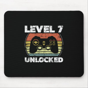 Level 7 Unlocked Funny Video Gamer 7th Birthday Mouse Pad