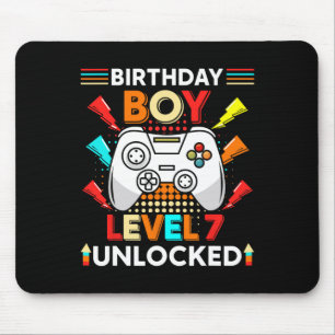 Level 7 Unlocked Funny Video Gamer 7th Birthday Mouse Pad