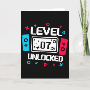 Level 7 Unlocked Gamer - 7th Birthday Gift Video G Card