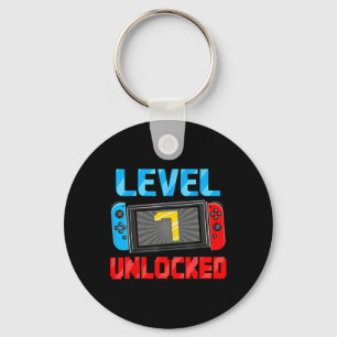 Level 7 Unlocked Gamer 7th Birthday Gift Video Gam Key Ring