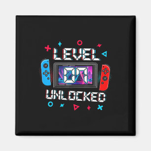 Level 7 Unlocked Gamer 7th Birthday Gift Video Gam Magnet