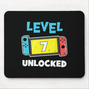 Level 7 Unlocked Gamer 7th Birthday Gift Video Gam Mouse Pad