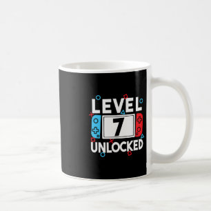 Level 7 Unlocked Gamer 7th Birthday Video Game Boy Coffee Mug