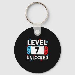 Level 7 Unlocked Gamer 7th Birthday Video Game Boy Key Ring