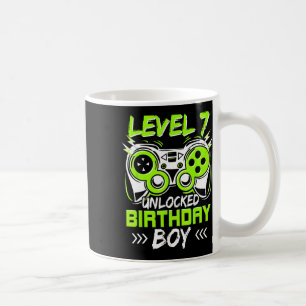 Level 7 Unlocked Kids 7th Birthday Vintage Video G Coffee Mug