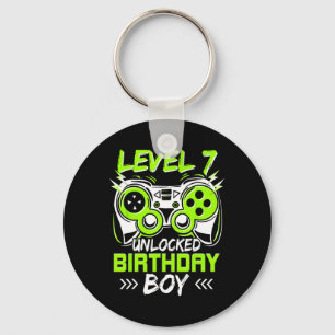 Level 7 Unlocked Kids 7th Birthday Vintage Video G Key Ring