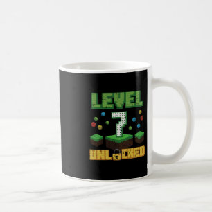 Level 7 Unlocked Pixel Gamer 7th Birthday Gaming B Coffee Mug