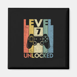 Level 7 Unlocked Shirt Funny Video Gamer 7th Birth Magnet