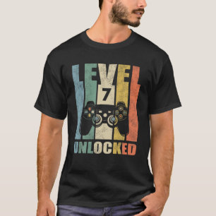 Level 7 Unlocked Video Game 7Th Birthday 7 Year Ol T-Shirt
