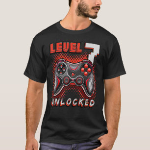 Level 7 Unlocked Video Game 7th Birthday Gamer Bo T-Shirt