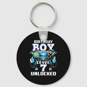 Level 7 Unlocked Video Game 7th Birthday Gamer Boy Key Ring