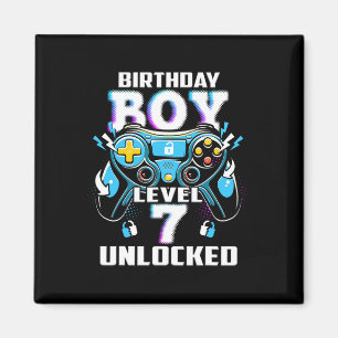 Level 7 Unlocked Video Game 7th Birthday Gamer Boy Magnet
