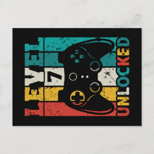 Level 7 Unlocked Video Game 7th Birthday Gamer Boy Postcard