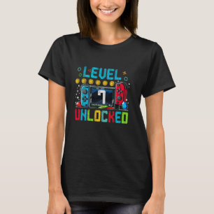 Level 7 Unlocked Video Game 7th Birthday Gifts Boy T-Shirt