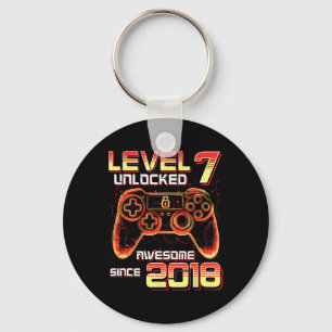Level 7 Unlocked Video Game Party 7th Birthday Gam Key Ring