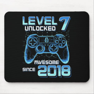 Level 7 Unlocked Video Game Party 7th Birthday Gam Mouse Pad