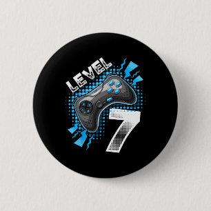 Level 7 Video Game Controller 7th Birthday Gamer G 6 Cm Round Badge