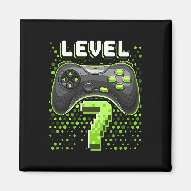 Level 7 Video Game Controller 7th Birthday Gamer G Magnet (Front)