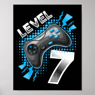 Level 7 Video Game Controller 7th Birthday Gamer G Poster