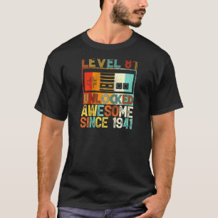 Level 81 Unlocked Awesome Since 1941 81th Birthday T-Shirt